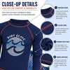 image:imageBody Glove Boys 2 Piece Swim Set Rash Guard amp Swim Trunks Sizes 412  UPF 50 Sun Protection QuickDry Lightweight Fabric for Beach and Pool Days Matching Print Stretch Comfort Fit for KidsNavyRed Swirls