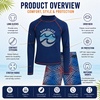 image:imageBody Glove Boys 2 Piece Swim Set Rash Guard amp Swim Trunks Sizes 412  UPF 50 Sun Protection QuickDry Lightweight Fabric for Beach and Pool Days Matching Print Stretch Comfort Fit for KidsNavyRed Swirls