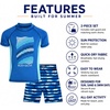 image:imageBody Glove Boys 2 Piece Swim Set Rash Guard amp Swim Trunks Sizes 412  UPF 50 Sun Protection QuickDry Lightweight Fabric for Beach and Pool Days Matching Print Stretch Comfort Fit for KidsBlue Waves