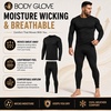 image:imageBody Glove 2 Piece Mens Fleece Lined Base layer Underwear Set Warm Insulated Top and Bottom Long Johns for Winter BaselayerBlack