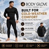 image:imageBody Glove 2 Piece Mens Fleece Lined Base layer Underwear Set Warm Insulated Top and Bottom Long Johns for Winter BaselayerBlack