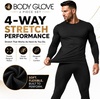 image:imageBody Glove 2 Piece Mens Fleece Lined Base layer Underwear Set Warm Insulated Top and Bottom Long Johns for Winter BaselayerBlack