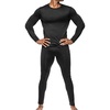 image:imageBody Glove 2 Piece Mens Fleece Lined Base layer Underwear Set Warm Insulated Top and Bottom Long Johns for Winter BaselayerBlack