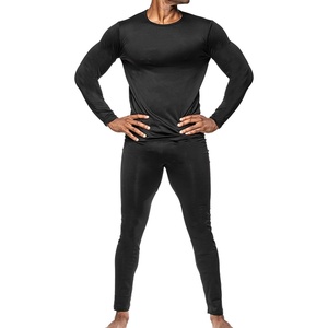 image:imageBody Glove 2 Piece Mens Fleece Lined Base layer Underwear Set Warm Insulated Top and Bottom Long Johns for Winter BaselayerBlack